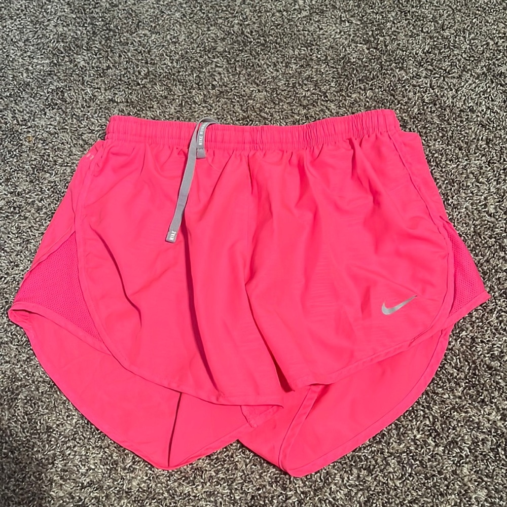Pink Nike running lined shorts with zipper pocket